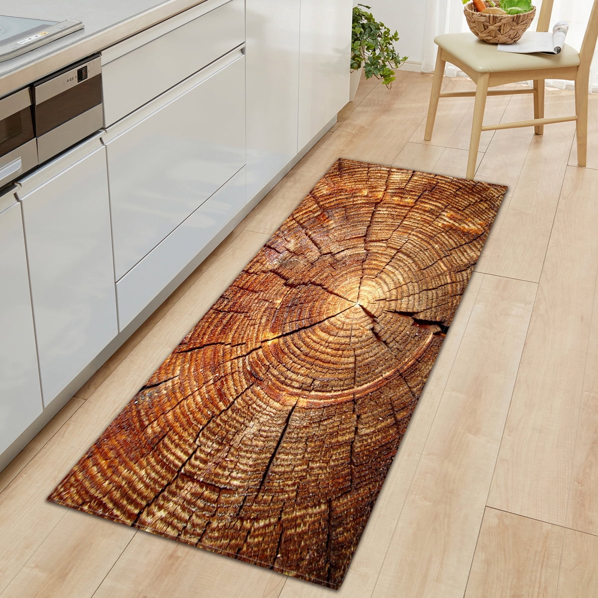 Wood Grain Rectangle Area Rug Kitchen Floor Mat Living Room Door Rugs Non-slip 