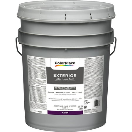 ColorPlace Exterior Satin Accent Base Paint, 5 Gallon