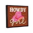 thumbnail image 3 of Stupell Industries Howdy Girl Cowboy Hat Phrase Inspirational Painting Black Floater Framed Art Print Wall Art, 3 of 6