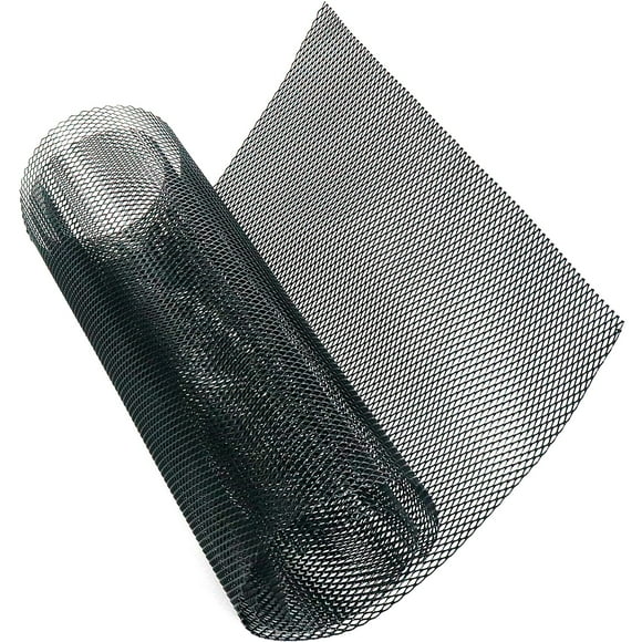 Modengzhe Malla Para Parrilla De Coche, 40 X 13 Pulgadas, Malla Negra Universal, Aleación De Aluminio, Rejillas Automotrices, Rollo De Malla, Inserto, Parachoques, Rejillas En Forma Romboidal De 3 X 6