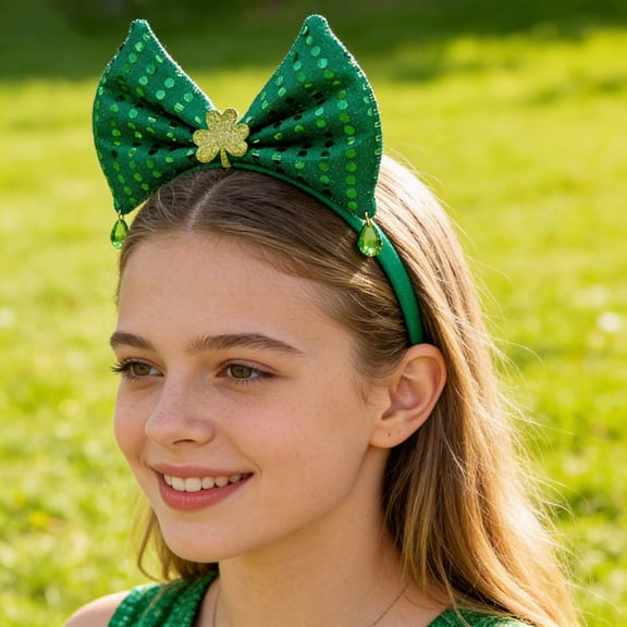 Upgraded Fun St. Patrick's Day Headband Irish Festival Party Green Carnival Party Props Shamrock Design For Holiday Celebrations And Events Z