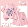 thumbnail image 3 of Cute 2Pcs Children's Short Sleeve Shorts Kawaii Sanrios Anime Cinnamoroll Summerthin Style Boys Girls Student Cotton T-Shirt, 3 of 5