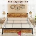 thumbnail image 7 of Jojoka Full Size Bed Frame with Sturdy Metal Platform and Rustic Wood Headboard, Noise-Free Structure, No Box Spring Needed, Easy Assembly, Modern Low-Profile Design for Any Bedroom Décor, 7 of 7
