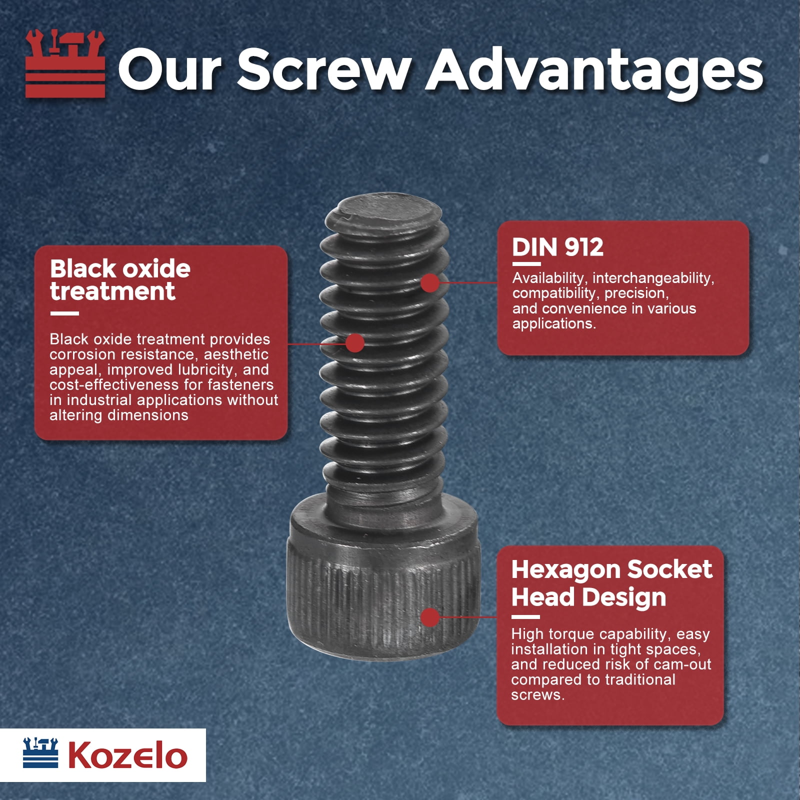 Uxcell 70pack M8 Socket Head Cap Screws Bolts Nuts Kit - [M8x10/12/16/20/25/30/35mm] Alloy Steel Internal Hex Screw