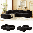 thumbnail image 5 of GVN Living Room Sofa, Floor Couch, Modular Sectional Couches for Living Room with Deep Seat, L-Shape Cloud Sofa Couch, Black, 5 of 14