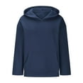 thumbnail image 5 of tklpehg Womens Fleece Hoodies with Pocket Long Sleeve Tops Vintage Sweatshirt Hooded Lightweight Classic Solid Color Casual Loose Going Out Tops Pullover (Navy,XL), 5 of 6