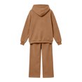 thumbnail image 4 of Kids Solid Fleece Hoodie 2 Piece Outfit Long Sleeve Hooded Top & Wide Leg Pants Set Warm Casual Tracksuit for 5-14 Years Old Boys Girls Outdoor Daily Wear Brown, 4 of 6
