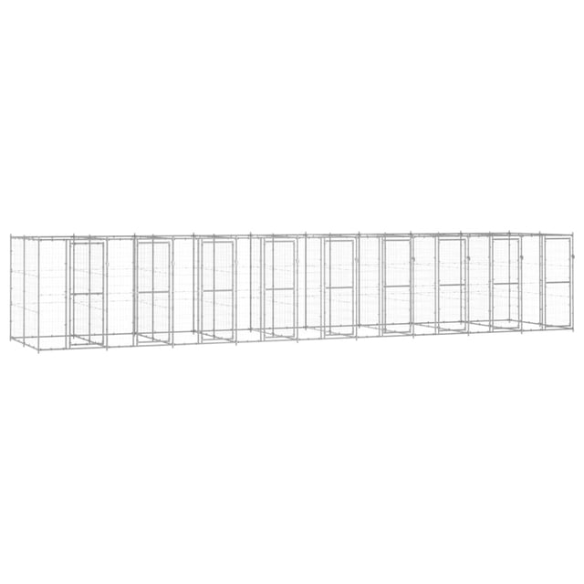 vidaXL Outdoor Dog Kennel Galvanised Steel 21.78 m²