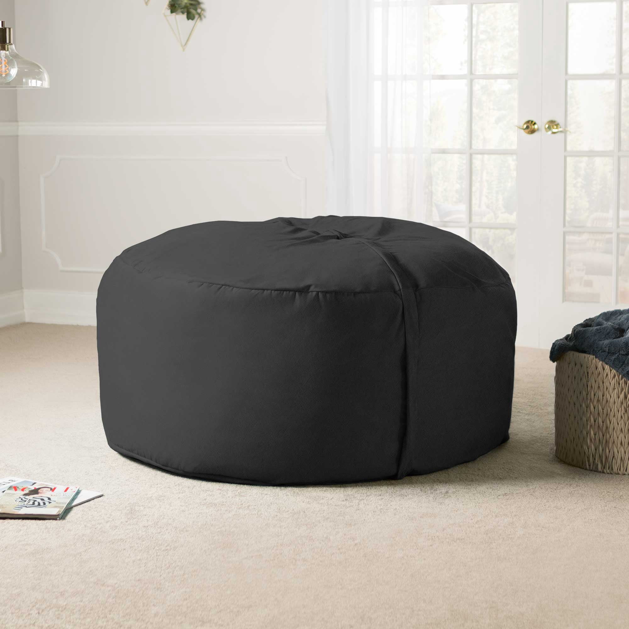 Jaxx 5 Foot Saxx - Big Bean Bag Chair for Adults, Black