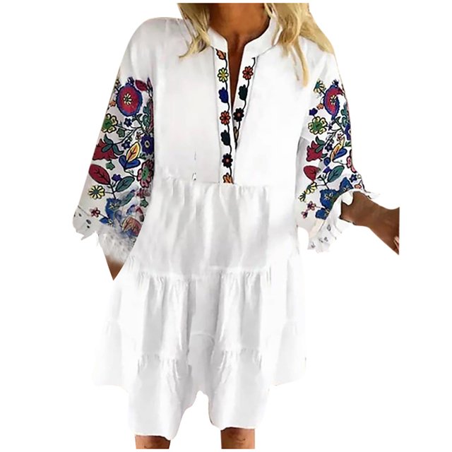 EQWLJWE Robes pour Femmes Robes pour Femmes 2023 Mode Femme Été Floral Décontracté Ample Imprimé Couleur Camisole Jupe Robe