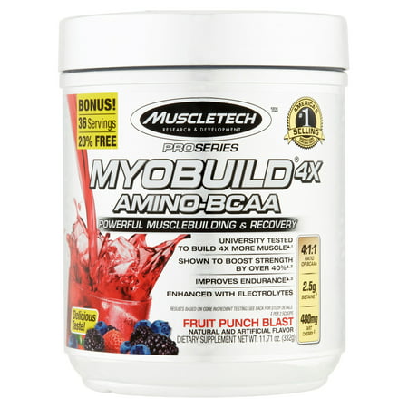  Série Pro Myobuild amino-BCAA 4X Fruit Punch souffle Dietary Supplement 1171 oz