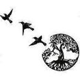 thumbnail image 1 of Metal Wall Art, Tree of Life Birds Silhouette Wall Decoration Art Decor, Suitable for Living Room, Garden, Bedroom, 30*30cm, 1 of 5