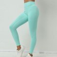 thumbnail image 2 of Womens Scrunch Workout Leggings Seamless High Waisted Butt Lifting Fitness Gym Pants Stretch Compression Tights Mint Green, 2 of 9