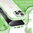 thumbnail image 5 of JETech Cute Case for iPhone 15 Pro Max 6.7-Inch, Wave Frame Curly Shape Shockproof Phone Cover for Women and Girls, Clear Hard PC Back (Green), 5 of 7