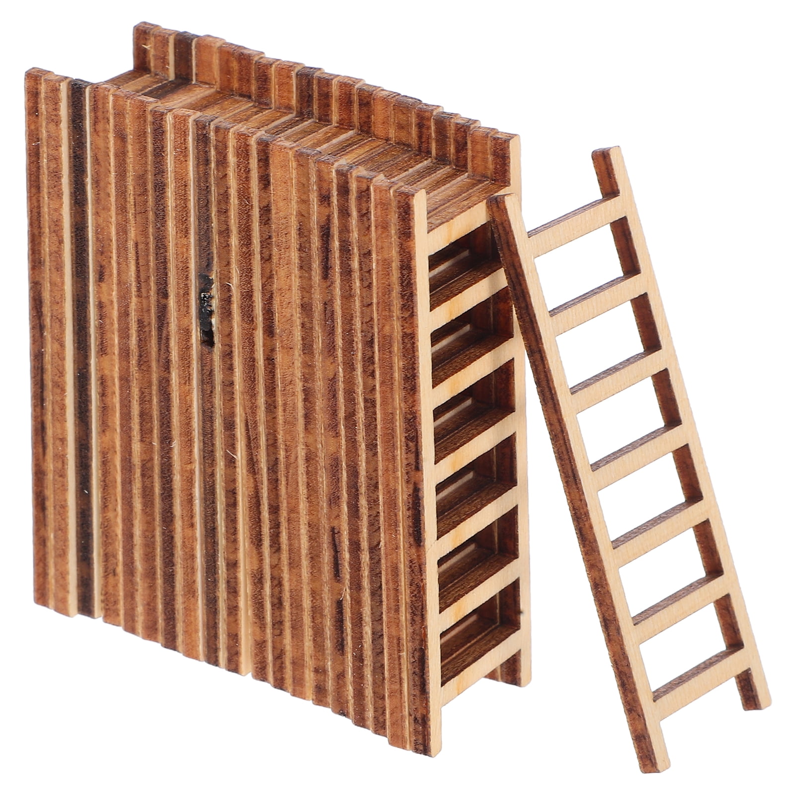 SHISUYAN Simulation Ladder Decoration for Mini House DIY Craft Made of Synthetic Material Khaki Color