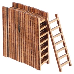 SHISUYAN Simulation Ladder Decoration for Mini House DIY Craft Made of Synthetic Material Khaki Color