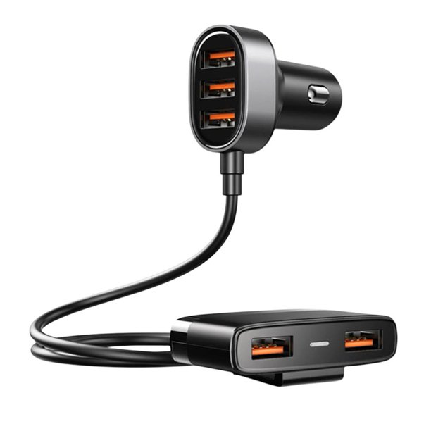 Adaptador de cargador de coche 5 en 1 5 puertos USB Cargador rápido de coche 5V 6.2A para iPad Tablet
