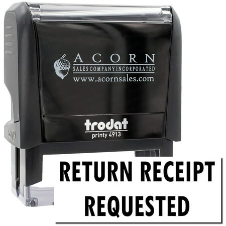 Large Self-Inking Return Receipt Requested Stamp, Trodat Printy 4913, Press and Print Stamping, Impression Size 7/8" x 2-1/4", Up to 10,000 Impressions - Black Ink