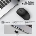 thumbnail image 3 of for Laptop, Gaming Mice  , 2.4G Cordless Mice with USB A Nano Receiver with Noiseless Click for PC/MacOS/iPad/Linux/Desktop/Chromebook,  Optical 3 Button, Black, 3 of 6