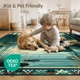 thumbnail image 4 of ODIKA 8'x10' Washable Area Rug Fishing Lake Border Cabin Forest Wildlife Print Motif Motifs for King Size Bedroom Under Bed, Master Suite, Non-Shedding, Easy Care, 4 of 7
