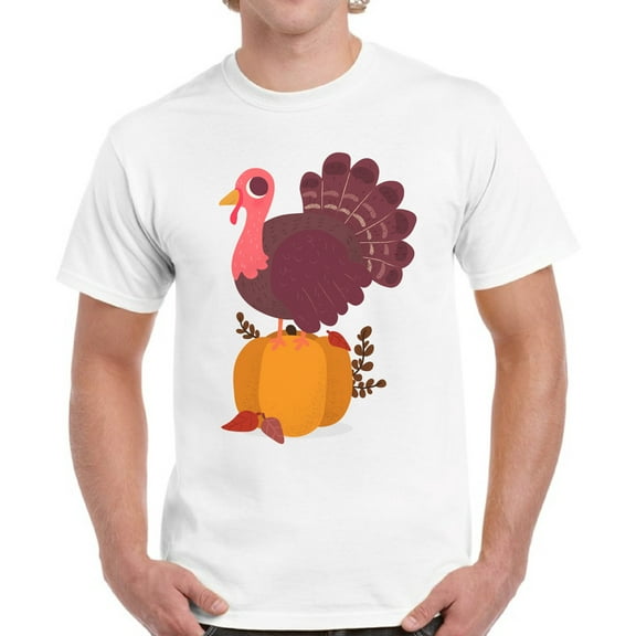 Turkey Pumpkin Men T-Shirt - Graphic Tee S M L XL 2XL 3XL 4XL 5XL - Funny Thanksgiving Tshirts for Men Happy Thanksgiving Gifts