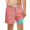 thumbnail image 2 of YMNXA Toddler Kids Boys Casual Shorts Drawstring Elastic Waist Cartoon Print Comfortable Stretchy Sport Shorts For Holiday Vacation Beach,Light Pink,130, 2 of 4
