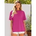 thumbnail image 3 of ANRABESS Womens Oversized T Shirts for Women Short Sleeve Summer Tops Crew Neck Loose Fit Casual Basic Tees Shirts Trendy Fashion Clothes Hot Pink Large, 3 of 10