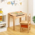 thumbnail image 2 of Gymax Kids Table and Chair Set Wood Activity Study Desk w/ Storage Drawer Hook Natural, 2 of 10