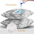 thumbnail image 4 of Throw Pillow Covers 24x24 Inch Set of 2, Gray Leaves Waterproof Outdoor Pillow Covers, Farmhouse Botanical Leaf Branch Vintage Modern Decorative Cushion Pillowcases for Patio Garden Couch Bed, 4 of 9