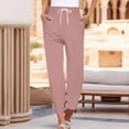 thumbnail image 2 of Jxximdong Capris Pants for Women, Sweatpants for Women Pants Drawstring Casual Fashion Solid Color Cropped Pants, Gold Women's Cropped Pants, 2 of 5