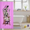 thumbnail image 3 of Manfei Gothic Spider Web Print Halloween Shower Curtain 72Wx78L,Spooky Ghost Pattern Bath Curtain, 3 of 5