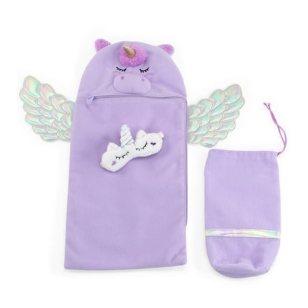 Emily Rose 14.5-Inch Doll Accessories Adorable 14" Doll 3-PC Purple Unicorn Sleeping Bag with Case and Unicorn Sleeping Mask | DOLL NOT INCLUDED