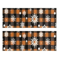 Kitchen Rugs Sets Of 2,Orange and Black Plaid Christmas Snowflake Pattern Anti Fatigue Kitchen Mat Rugs Non Slip Washable,Decorative Kitchen Floor Mats for Kitchen,Sink,Laundry,17"X47"