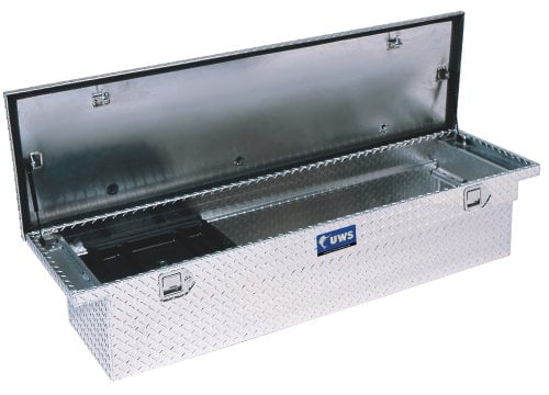 UWS TBS-69-SL-LP-BLK Black Single Lid Slim Line Aluminum Low Profile Toolbox with Beveled Insulated Lid