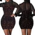 thumbnail image 3 of Minivestido PORRCEY Hot Drilling Craft de malla transparente XXL, 3 of 6