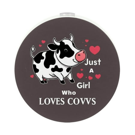 

LED Night Lights Plug into Wall 2-Pack 0.5W Plug in Night Light Dusk to Dawn White Bright Nightlight for Bedroom Bathroom Hallway Kitchen Just a Girl Loves Cows Heart Pink