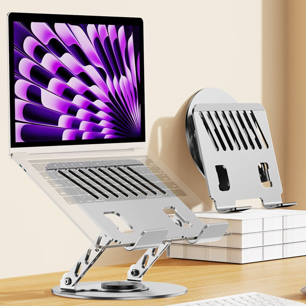Foldable Laptop Stand With 360 Rotating Base And Two Axises For Optimal Cooling Desktop Suspension Design Car