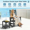 thumbnail image 2 of SERWALL Adirondack Outdoor Side Table, All Weather Use Double Layer Patio Side Table, HIPS Rectangular End Table- Gray, 2 of 9