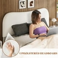 thumbnail image 6 of Merluxy King Size Boucle Bed Frames, Upholstered Platform Bed with Curved Shaped Headboard, Soft Rounded Corners, Noise Free, Easy Assembly, Cream, 6 of 6