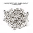 thumbnail image 4 of Alloy Rhinestone Spacer Bead Jewelry Making DIY Craft Supplies 100pcs Set, 4 of 7