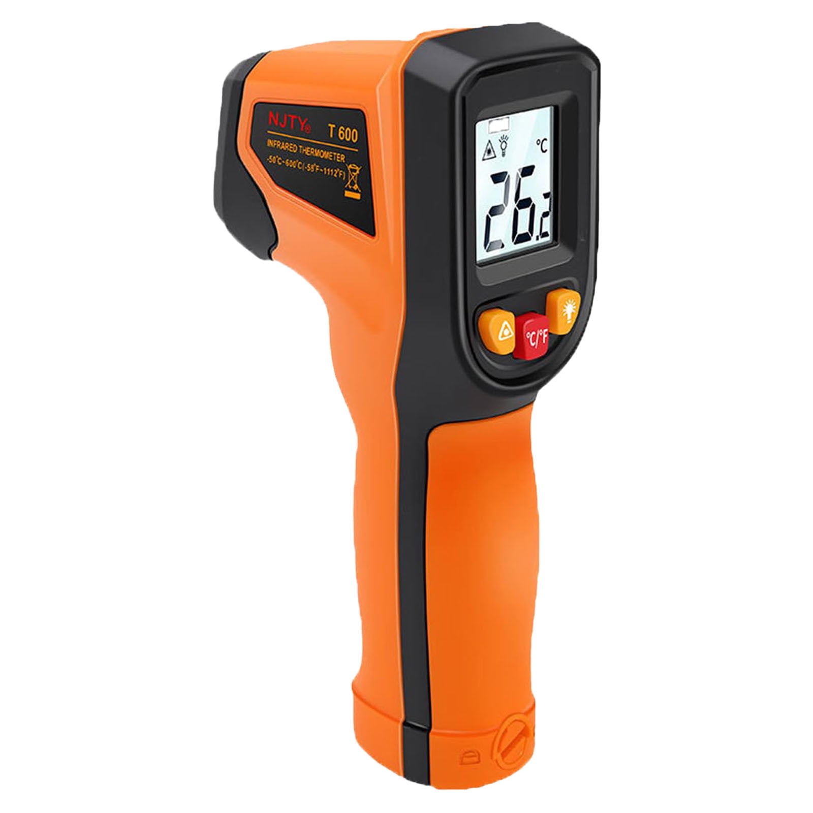 BKER T 600 The Rmometer 58°F 1112 °F Handheld Non Con Tact The Rmometer NJTY T 600 Adjustable For Metal Smelting/Cooking/Pizza Oven/Engine (Not For Human)
