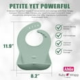 thumbnail image 6 of Abiie Ruby Wrapp Silicone Bibs for Babies with Front Pocket - Waterproof Bib - Stain Resistant - Silicone Toddler Bibs (Grey), 6 of 6