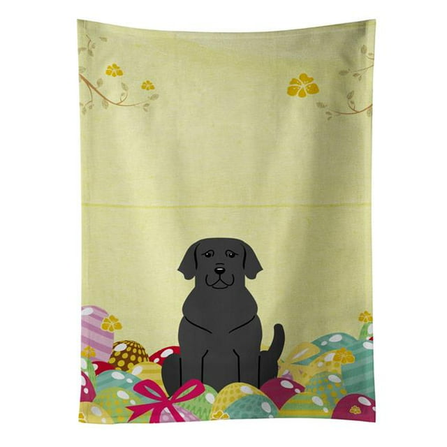 Carolines Treasures BB6057KTWL Easter Eggs Black Labrador Kitchen Towel