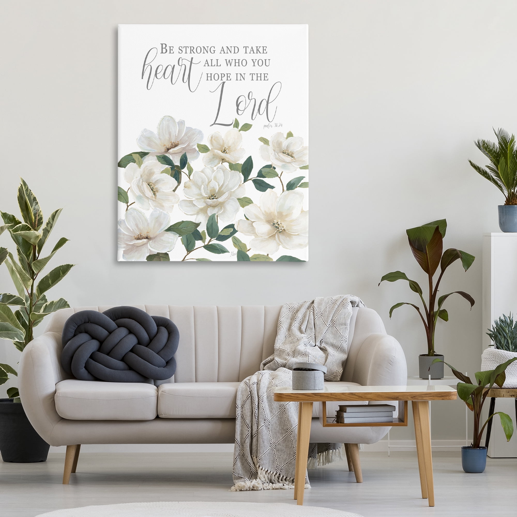 Stupell Industries Be Strong And Take Heart Canvas Wall Art, design by Nan