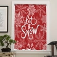 thumbnail image 4 of Red Christmas Semi Sheer Curtains Drapes for Living Room,Bedroom,French Doors Window 108 Inches Long,Farmhouse Winter White Xmas Snowflakes Rod Pocket Chiffon Curtain Drapery Voile Draperies Panel, 4 of 6