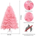 thumbnail image 6 of AQMD 6ft Premium Snow Flocked Pink Artificial Christmas Pine Tree Seasonal Holiday Carnival Decoration for Office, Party, Indoor, Outdoor with Multi Branch Tips and Foldable Stand, 6 of 7