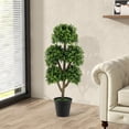 thumbnail image 2 of Gymax 45 Inch Artificial Boxwood Topiary Ball Tree Fake 5 Ball Topiary Tree for Home, 2 of 8