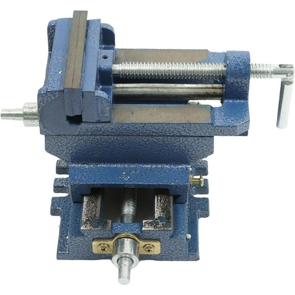 PET-U 4-Inch Drill Press Vise X-Y 2 Way Compound Vise Heavy Duty Cross Slide Vise Clamp Blue