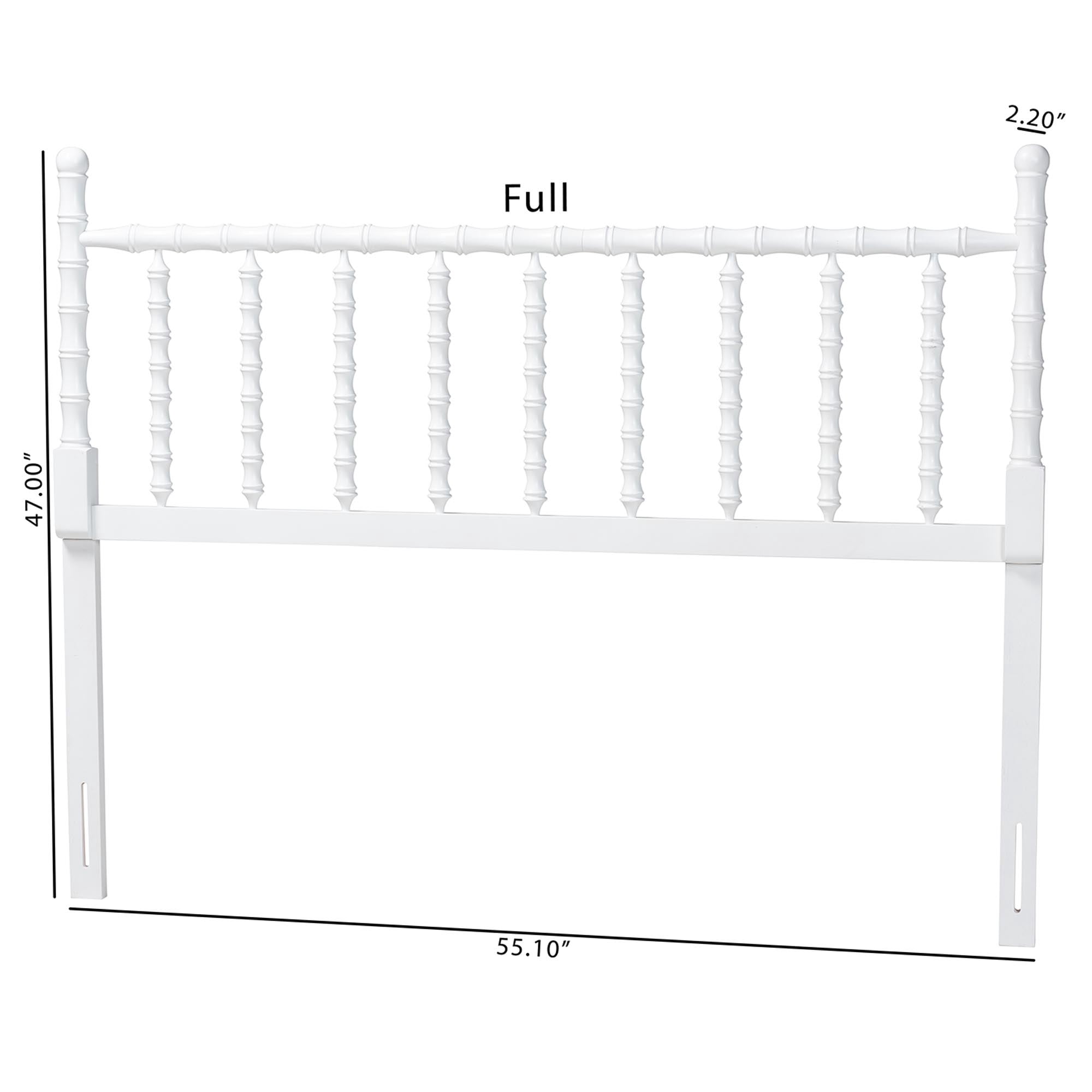 Baxton Studio Edaline Traditional Headboard, Queen, White