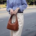 thumbnail image 6 of Yibooy Women Retro Casual Armpit Handbag PU Leather Girls Outdoor Daily Bag (Brown), 6 of 7